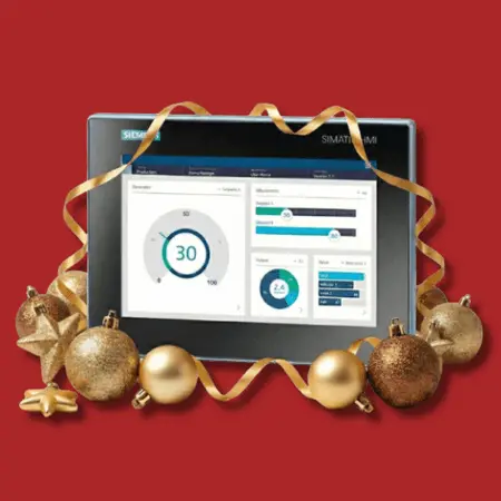 HMI Siemens pantalla fondo rojo