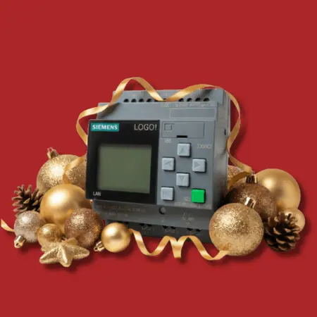 Logo Siemens PLC fondo rojo