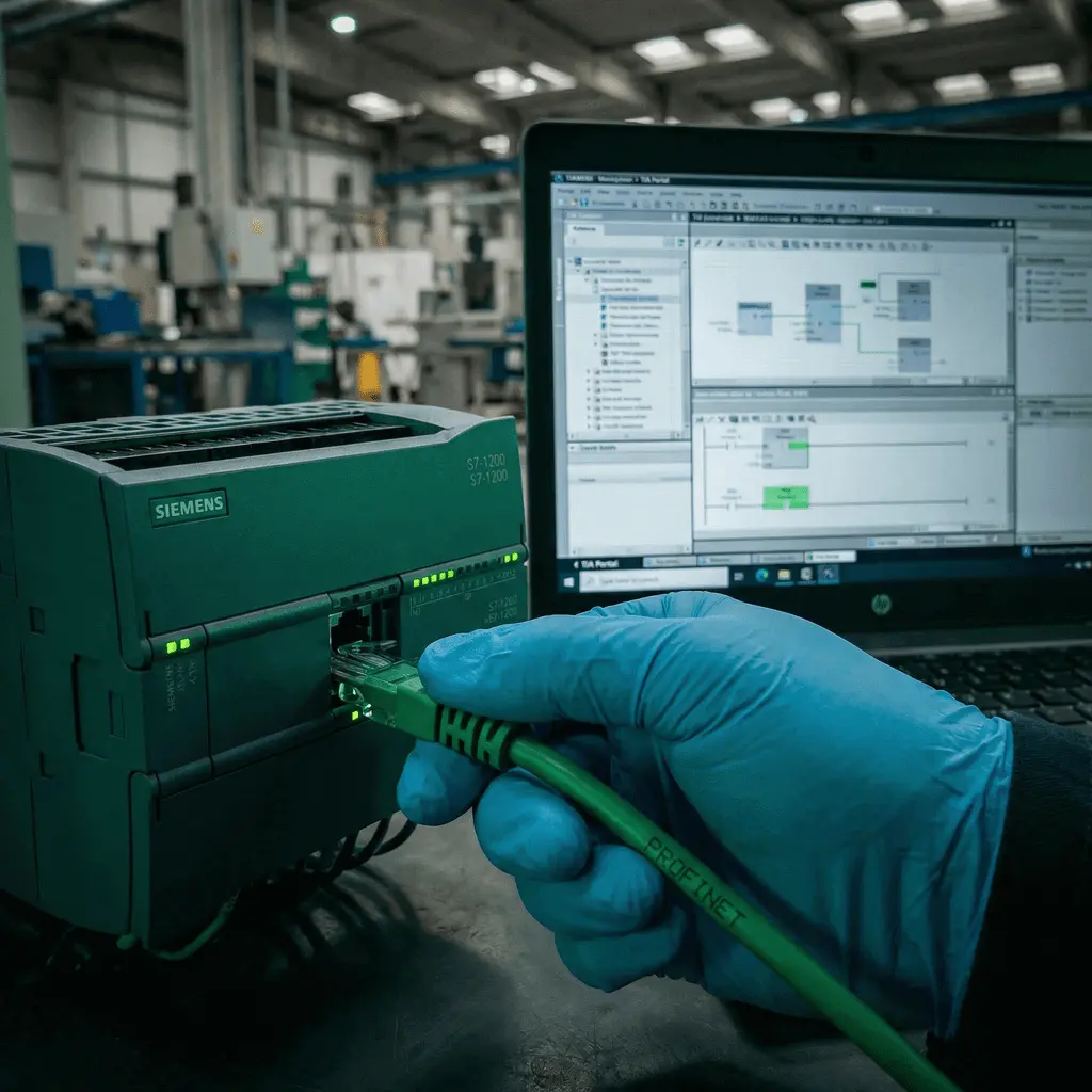 PLC S7 1200 Siemens con Tia Portal laptop Simatic